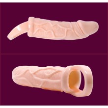 BAILE - GAINE DEXTENSION DE PÉNIS AVEC VIBRATION ET SANGLE POUR TESTICULES 13.5 CM