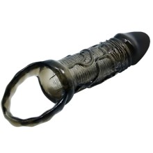 BAILE - PENIS EXTENDER COVER WITH STRAP FOR TESTICLES BLACK