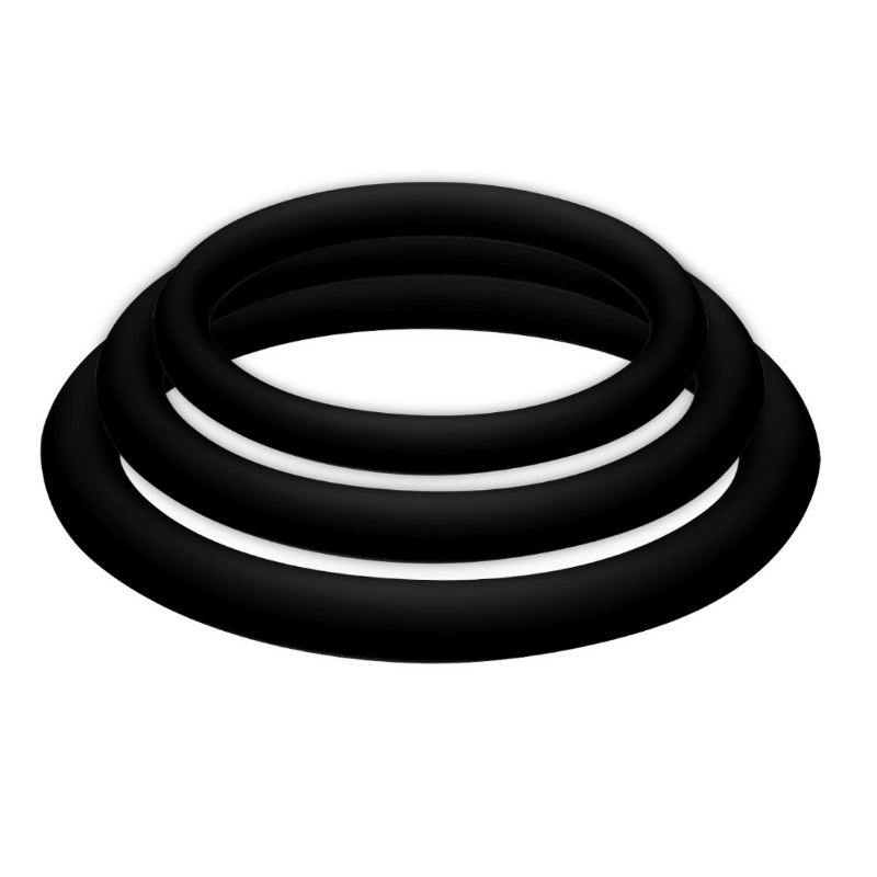 JOYDIVISION POTENZDUO - PLUS CONJUNTO DE 3 ANÉIS PRETOS - S, M