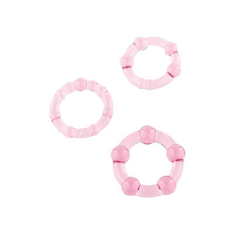 SEVEN CREATIONS - SET OF THREE PINK PENIS RINGS