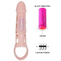 BAILE - PENIS EXTENDER COVER WITH VIBRATION AND NATURAL STRAP