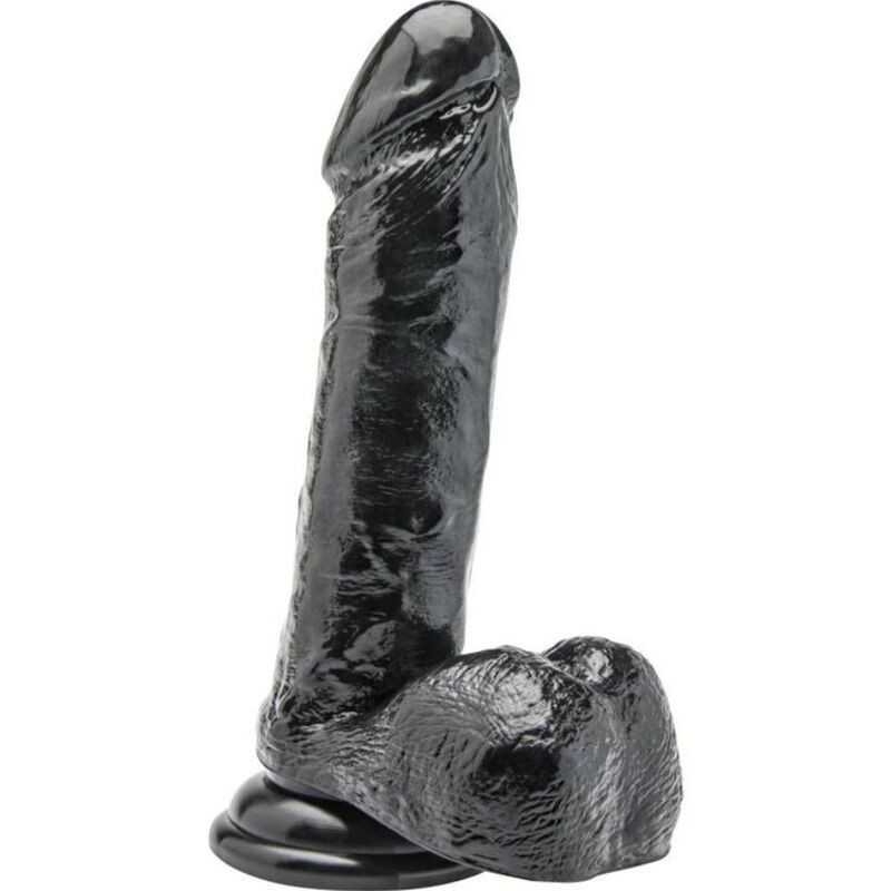 GET REAL - DILDO 18 CM MIT SCHWARZEN EIEREN