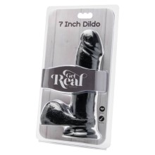 GET REAL - DILDO 18 CM COM BOLAS PRETAS