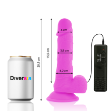 DIVERSIA - FLEXIBLER VIBRIERENDER DILDO LILA 20.5 CM -O- 4.2 CM