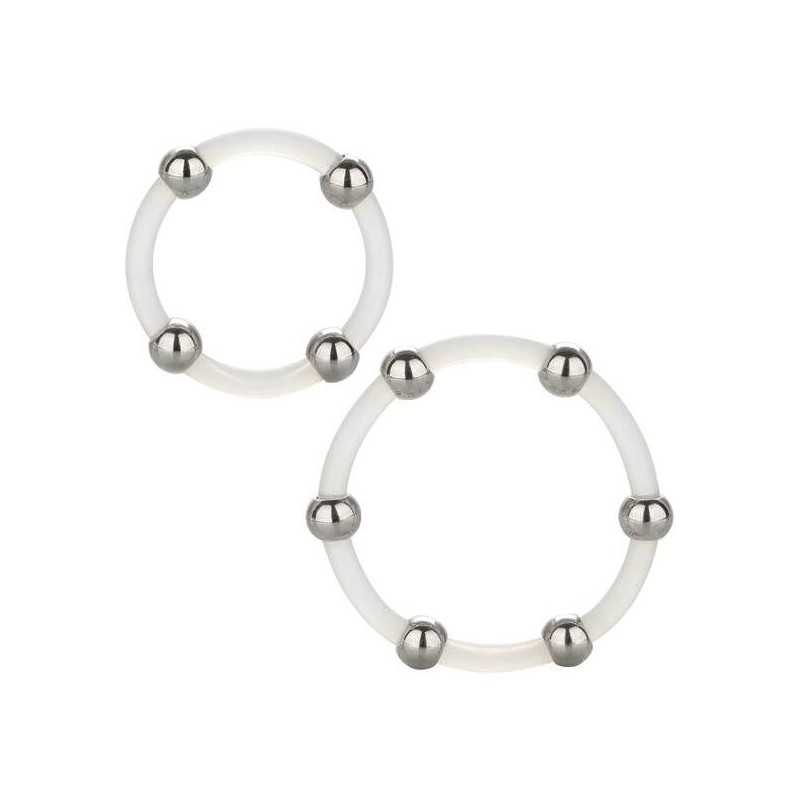 CALEXOTICS - STEEL BEADED SILICONE RING SET