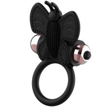 COQUETTE CHIC DESIRE - COCK RING BUTTERFLY WITH VIBRATOR BLACK/