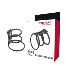 DARKNESS - SET DI 3 ANELLI PER PENE FLESSIBILI