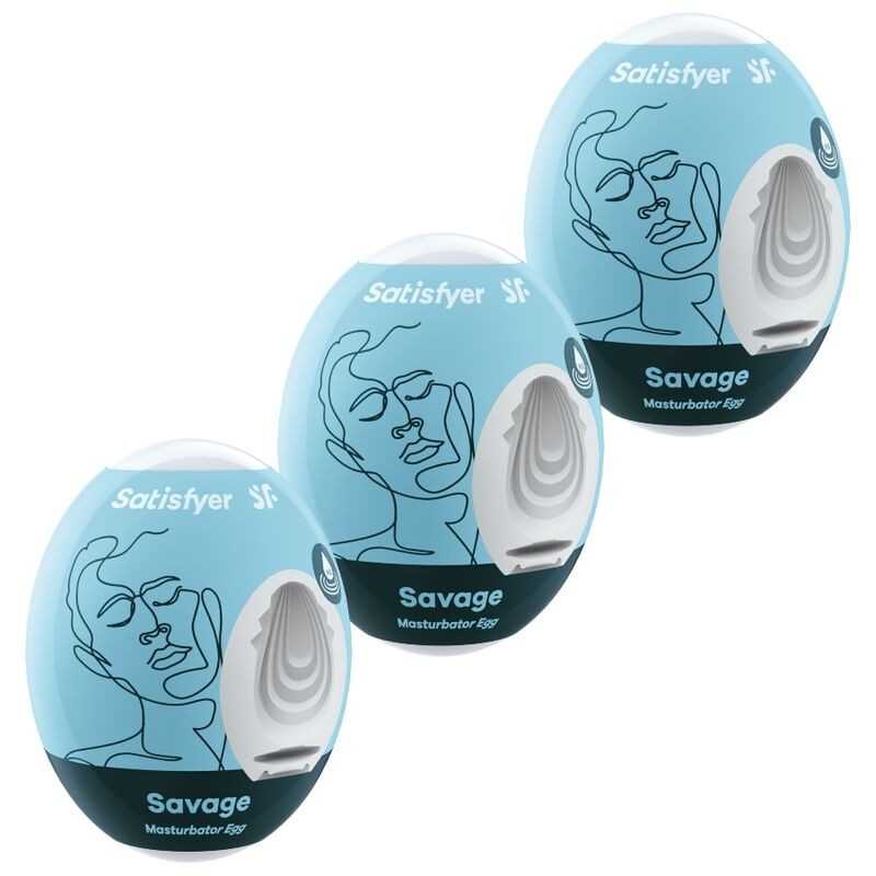 SATISFYER - 3 MASTURBATOR EGGS SAVAGE