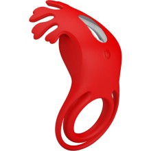 PRETTY LOVE - ANNEAU VIBRATEUR RUBEN 7 VIBRATIONS SILICONE ROUGE