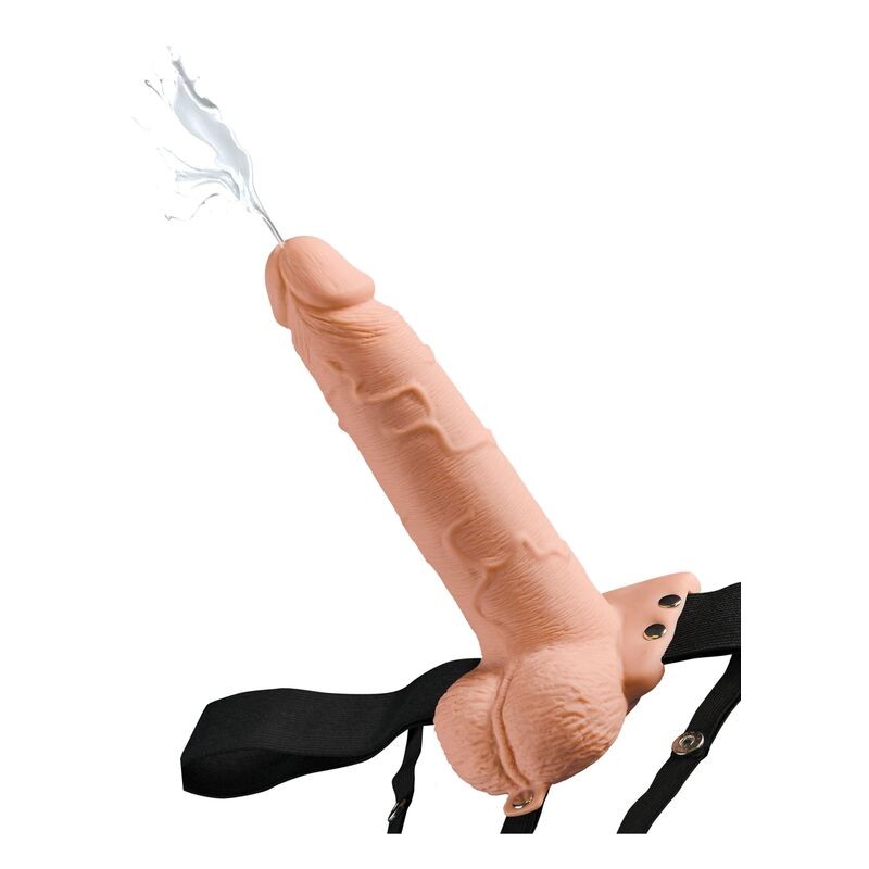 FETISH FANTASY SERIES - HARNAIS RÉGLABLE PÉNIS RÉALISTE AVEC BALLES ÉJACULANTES 19 CM