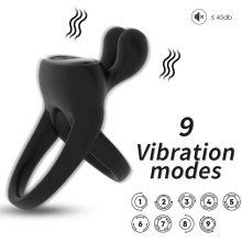 ARMONY - RING VIBRATOR RABBIT BLACK