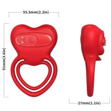 ARMONY - RING VIBRATOR HEART RED