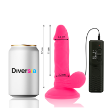 DIVERSIA - DILDO VIBRANTE FLESSIBILE ROSA 17 CM -O- 3.3 CM