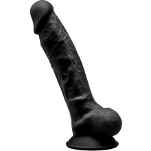 SILEXD - MODÈLE 1 PÉNIS RÉALISTE PREMIUM SILEXPAN SILICONE NOIR 17.5 CM