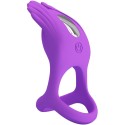 PRETTY LOVE - SILAS ANNEAU PÉNIS VIBRANT 7 VIBRATIONS SILICONE VIOLET