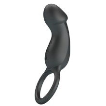 PRETTY LOVE - TRAE VIBRATING BLACK RING WITH STIMULATOR