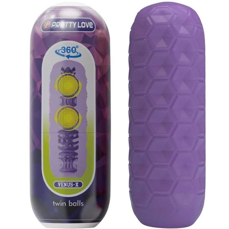 PRETTY LOVE - MASTURBADOR MASCULINO TWIN BALLS ROXO