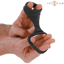 INTENSE - THEO DOPPIO ANELLO PER PENE IN SILICONE MODELLO NERO 3