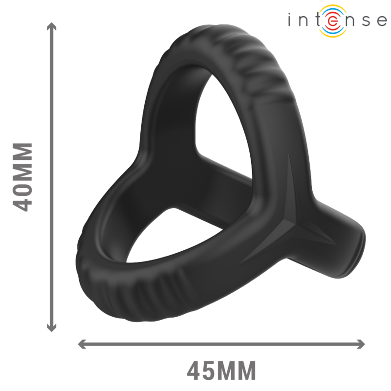 INTENSE - CARSON ANEL DE PÊNIS DUPLO DE SILICONE PRETO MODELO 4 INTENSE - CARSON ANEL DE PÊNIS DUPLO DE SILICONE PRETO MODELO 4