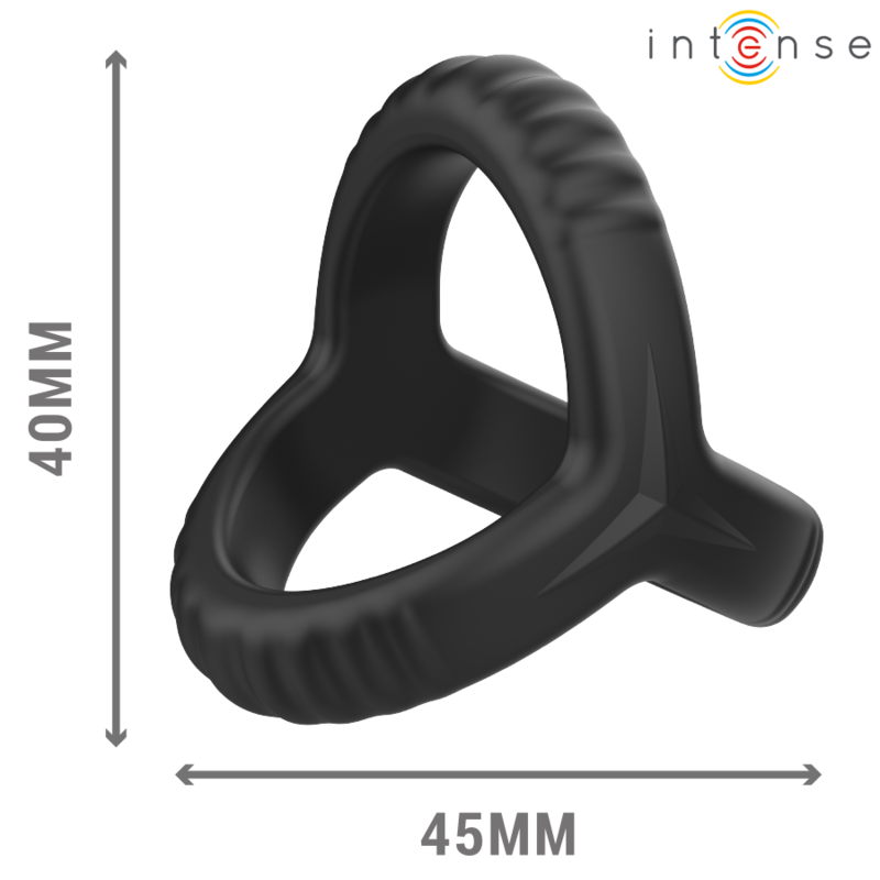 INTENSE - CARSON DOPPIO ANELLO PER PENE IN SILICONE MODELLO NERO 4