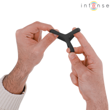 INTENSE - CARSON DOUBLE SILICONE PENIS RING BLACK MODEL 4