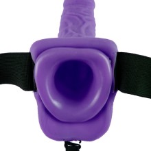 FETISH FANTASY SERIES - 7 HOLLOW STRAP-ON VIBRANDO COM BOLAS