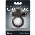 FANTASY C-RINGZ - BLACK SILICONE VIBRATING RING