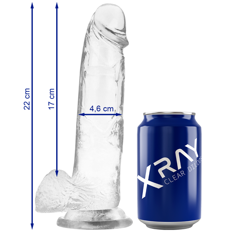 X RAY - CLEAR COCK WITH BALLS 22 CM -O- 4.6 CM