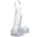 BAILE - DILDO REALISTICO CON VENTOSA E TESTICOLI 16.7 CM TRASPARENTE