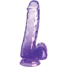 KING COCK - CLEAR PÊNIS REALÍSTICO COM BOLAS 13.5 CM ROXO