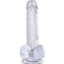 KING COCK - CLEAR PÉNIS RÉALISTE AVEC BOULES 13.5 CM TRANSPARENT