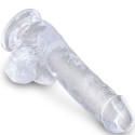 KING COCK - CLEAR PÊNIS REALÍSTICO COM BOLAS 13.5 CM