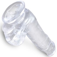 KING COCK - CLEAR REALISTISCHER PENIS MIT EIEREN 13.5 CM TRANSPARENT