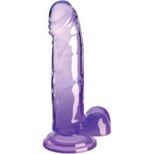 KING COCK - CLEAR REALISTISCHER PENIS MIT KUGELN 15.2 CM LILA