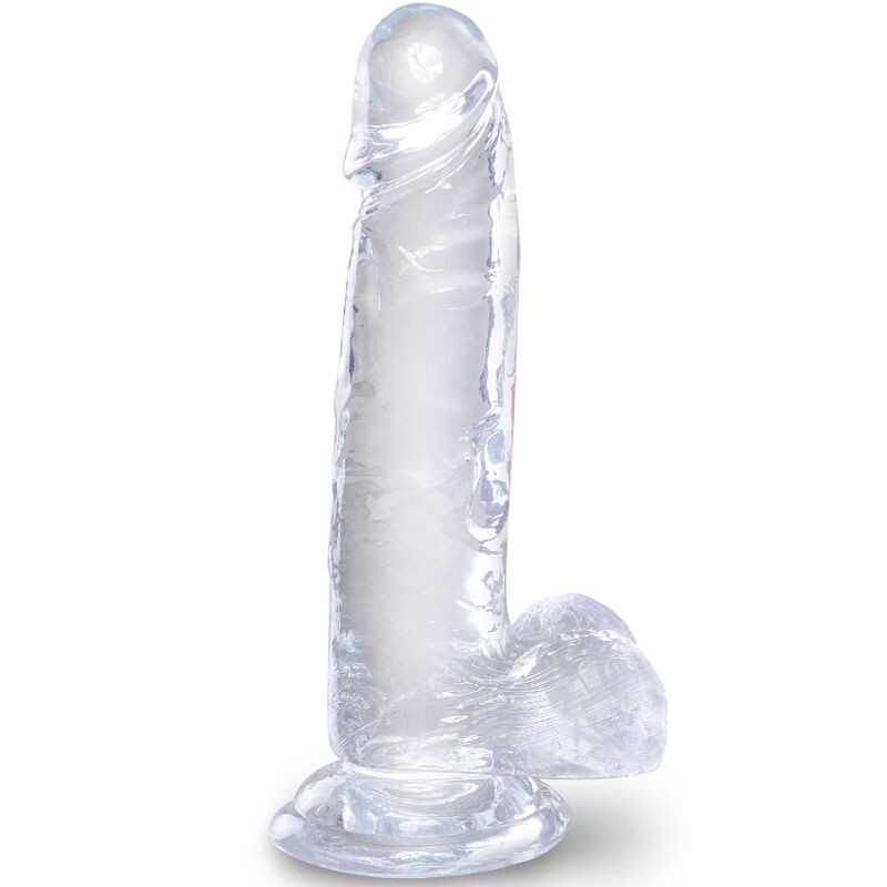 KING COCK - CLEAR PÉNIS RÉALISTE AVEC BOULES 15.2 CM TRANSPARENT