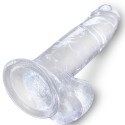 KING COCK - CLEAR PÉNIS RÉALISTE AVEC BOULES 15.2 CM TRANSPARENT