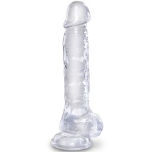 KING COCK - CLEAR PÊNIS REALÍSTICO COM BOLAS 16.5 CM