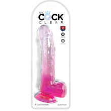 KING COCK - CLEAR DILDO MIT HODEN 20.3 CM ROSA