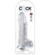 KING COCK - CLEAR DILDO COM TESTÍCULOS 20.3 CM TRANSPARENTE