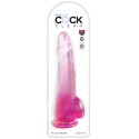 KING COCK - CLEAR GODE TESTICULES 19 CM ROSE