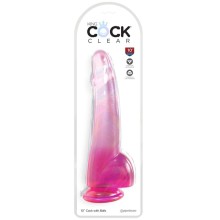 KING COCK - CLEAR DILDO MIT HODEN 19 CM ROSA