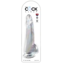 KING COCK - CLEAR DILDO COM TESTÍCULOS 19 CM TRANSPARENTE