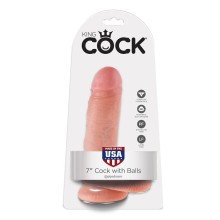 KING COCK - 7 DILDO FLEISCH MIT EIER 17.8 CM