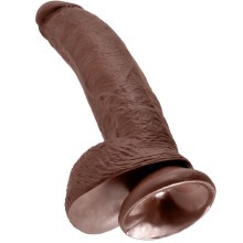 KING COCK - 9 DILDO BRAUN MIT EIER 22.9 CM