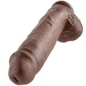 KING COCK - 11 GODE MARRON AVEC BOULES 28 CM