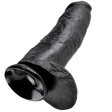 KING COCK - 12 DILDO SCHWARZ MIT EIER 30.48 CM