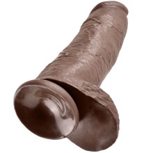 KING COCK - 12 GODE MARRON AVEC BOULES 30.48 CM