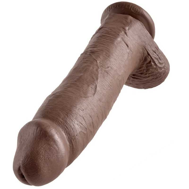 KING COCK - 12 DILDO BROWN WITH BALLS 30.48 CM