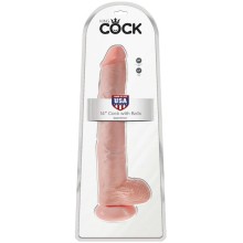 KING COCK - DILDO COM BOLAS 35.6 CM CARNE