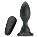 MR PLAY - ANALSTECKER MIT VIBRATION, SCHWARZE FERNBEDIENUNG